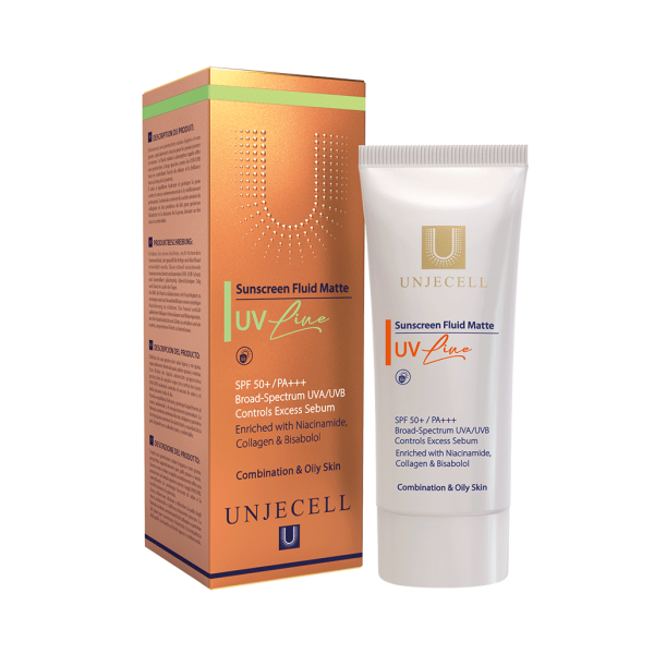 فلوئید ضدآفتاب مات کننده آنژسل (یووی لاین) - SUNSCREEN FLUID MATTE SPF50+ UNJECELL (UV LINE)
