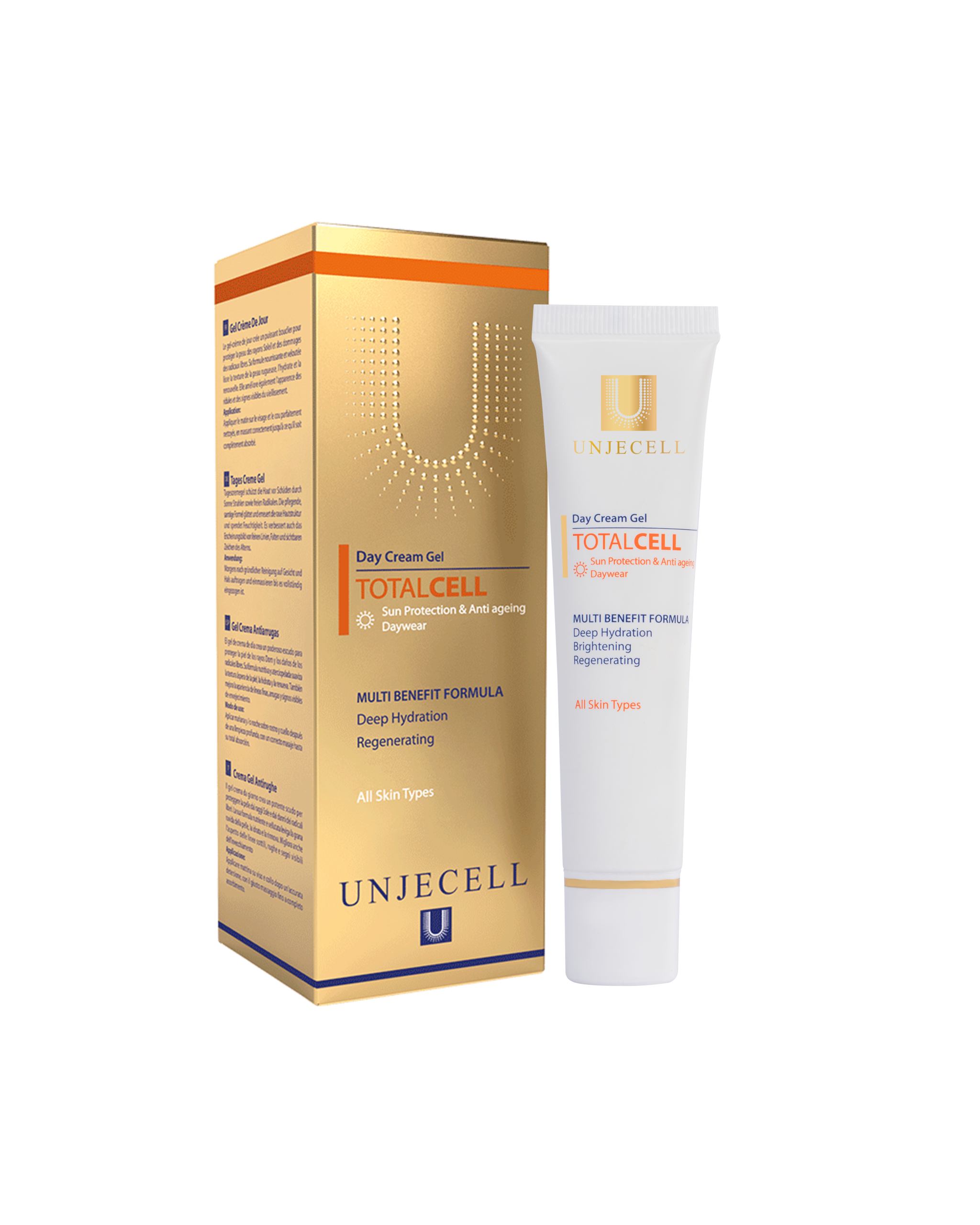 totalcell-tube کرم ژل محافظ روز توتال سل آنژسل به همراه جعبه محصول