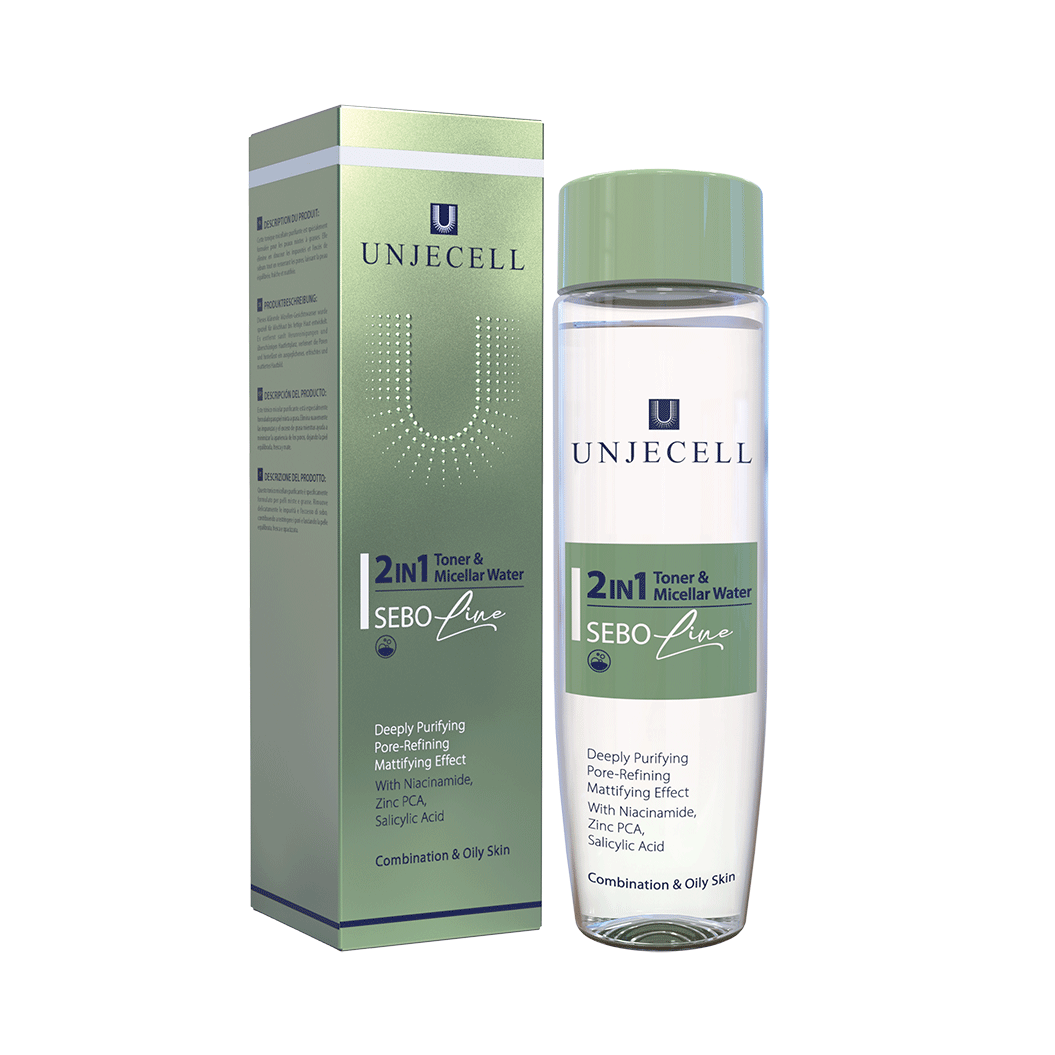سبالاین-میسلار-واتر-دو-در-یک تونر + میسلارواتر 2 در 1 آنژسل (سبولاین) - TONER MICELLAR WATER 2 IN1 UNJECELL (SEBO LINE) - تصویر 1