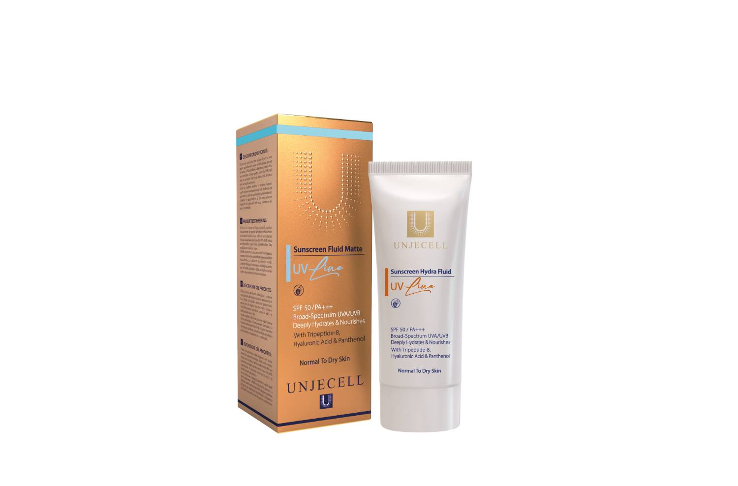 یووی لاین-ضدافتاب خشک فلوئید ضدآفتاب آبرسان یووی لاین آنژسل - SUNSCREEN HYDRA FLUID UV LINE SPF50+ UNJECELL - تصویر 1