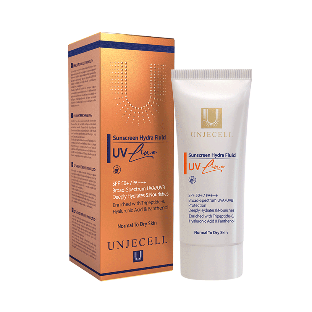 یووی-لاین-ضدافتاب-خشک فلوئید ضدآفتاب آبرسان آنژسل (یووی لاین)- SUNSCREEN HYDRA FLUID SPF50+ UNJECELL (UV LINE) - تصویر 1